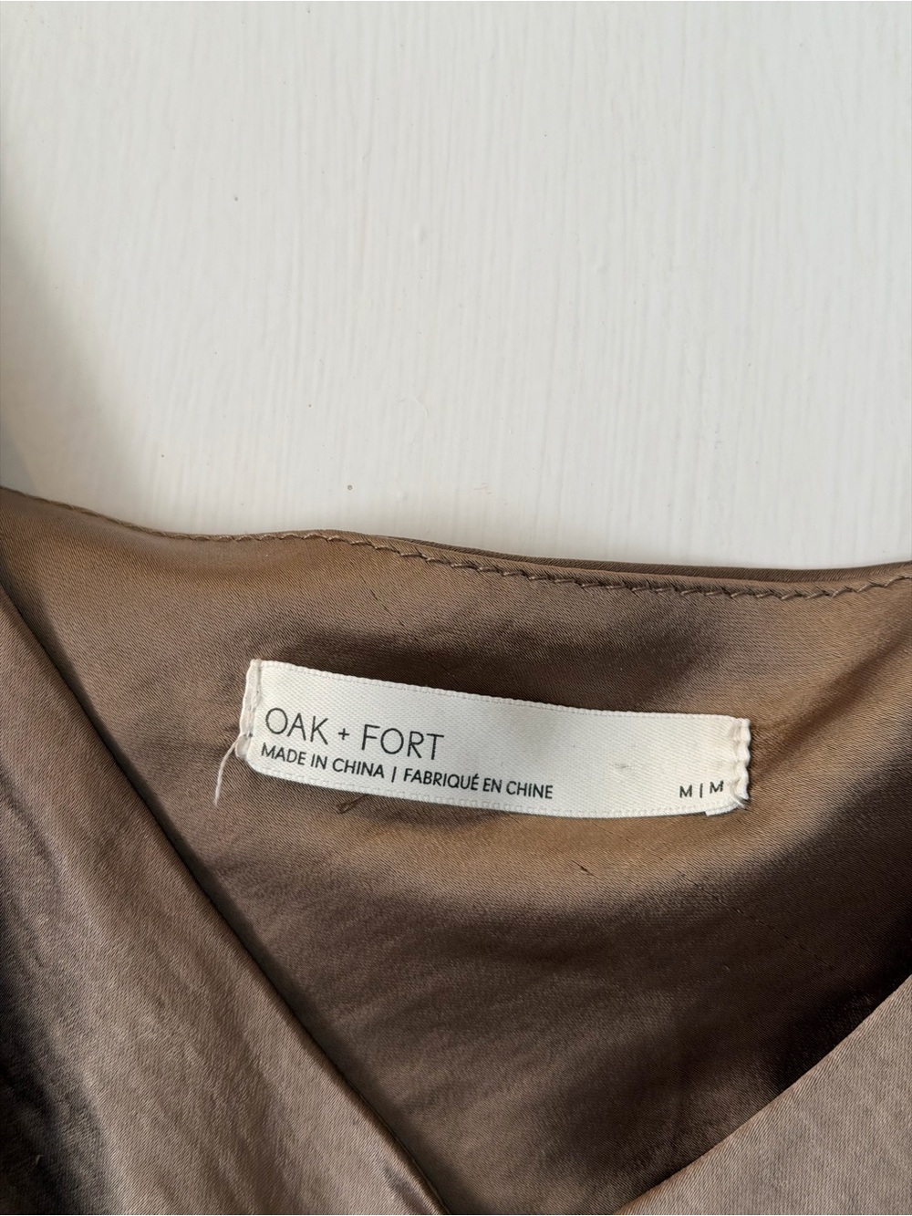 OAK + FORT Satin Slip Midi Dress - Picture 6 of 7